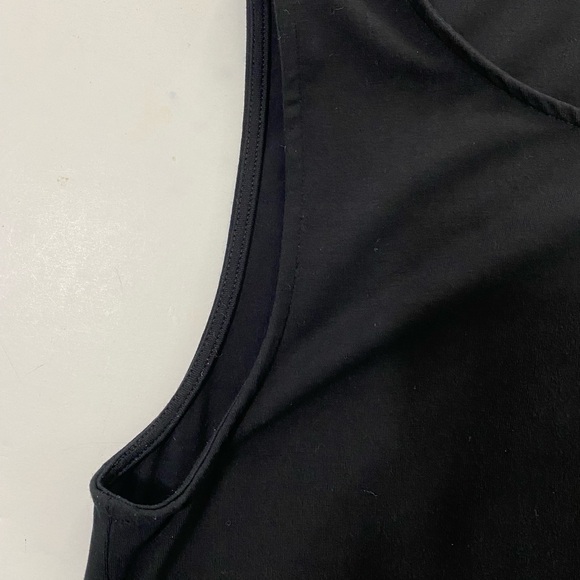 Eileen Fisher Jersey Knit Sleeveless Dress Knee Length in Solid Black Size M - Picture 4 of 6